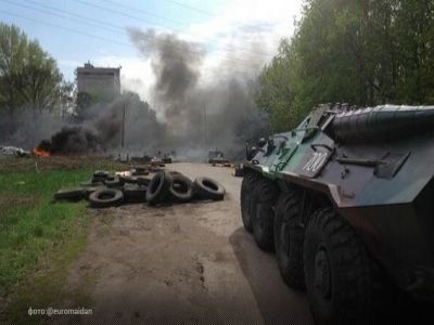 Бои в Славянске. Фото Euromaidan